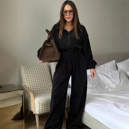 Maris | Elegant long-sleeved casual jumpsuit with elastic waist