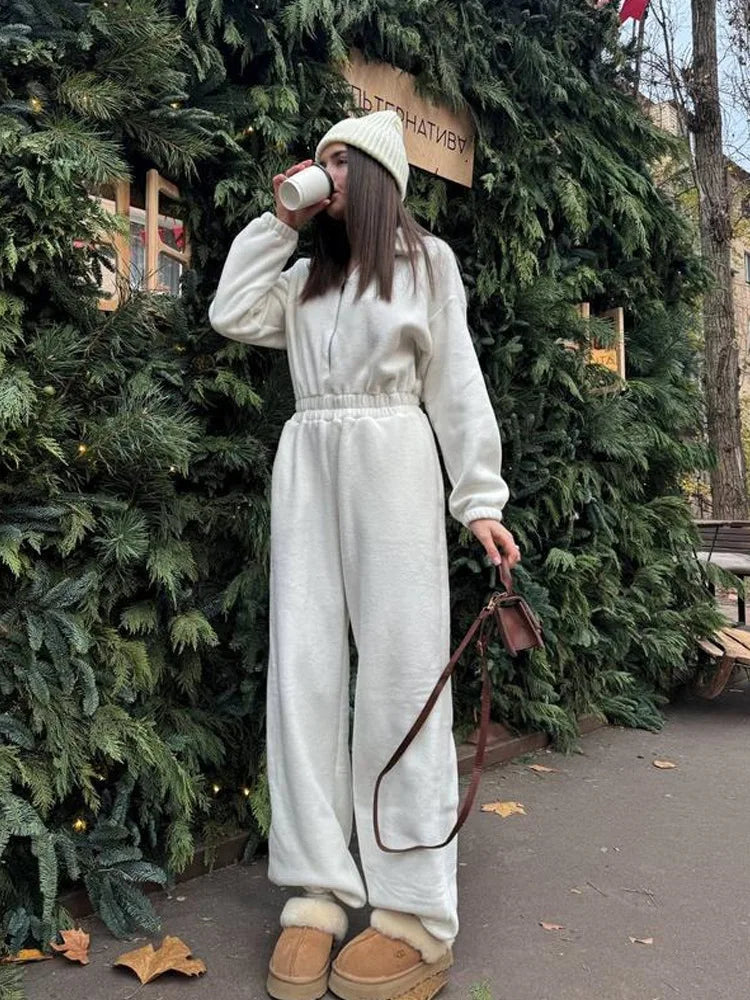 Maris | Elegant long-sleeved casual jumpsuit with elastic waist