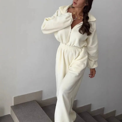 Maris | Elegant long-sleeved casual jumpsuit with elastic waist