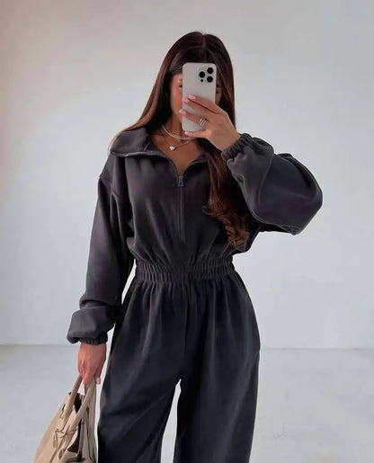 Maris | Elegant long-sleeved casual jumpsuit with elastic waist