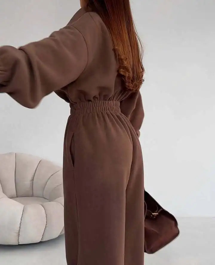 Maris | Elegant long-sleeved casual jumpsuit with elastic waist