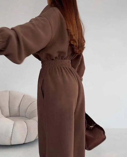 Maris | Elegant long-sleeved casual jumpsuit with elastic waist