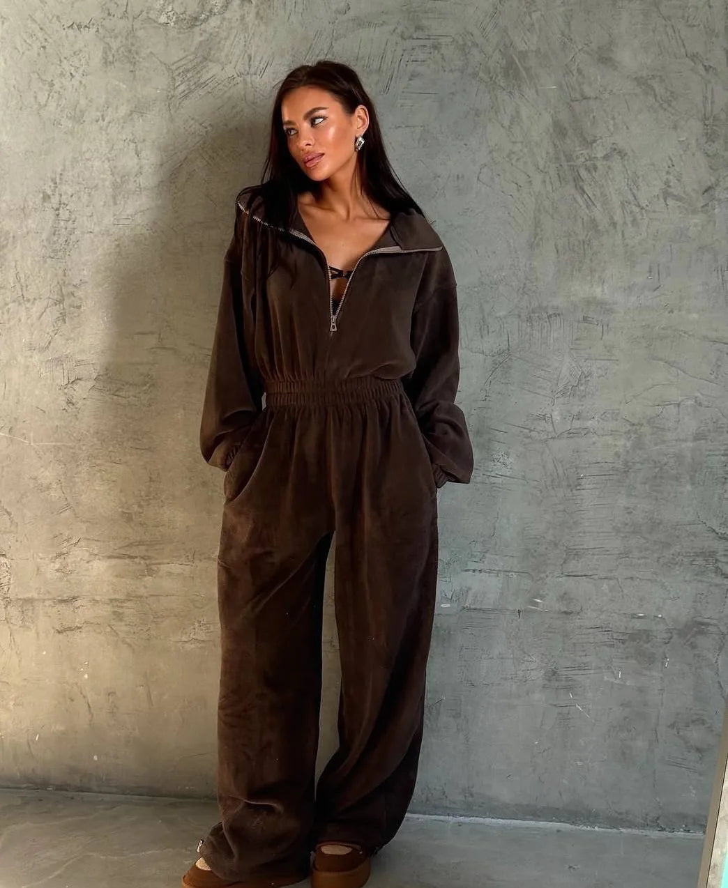 Maris | Elegant long-sleeved casual jumpsuit with elastic waist