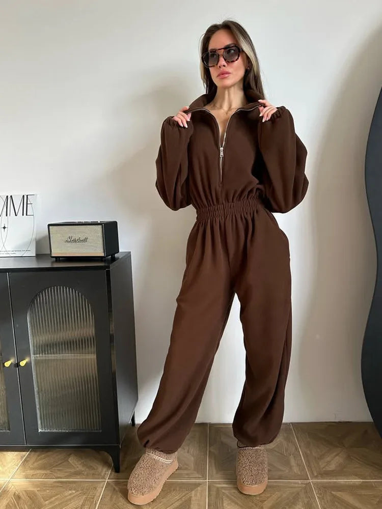 Maris | Elegant long-sleeved casual jumpsuit with elastic waist