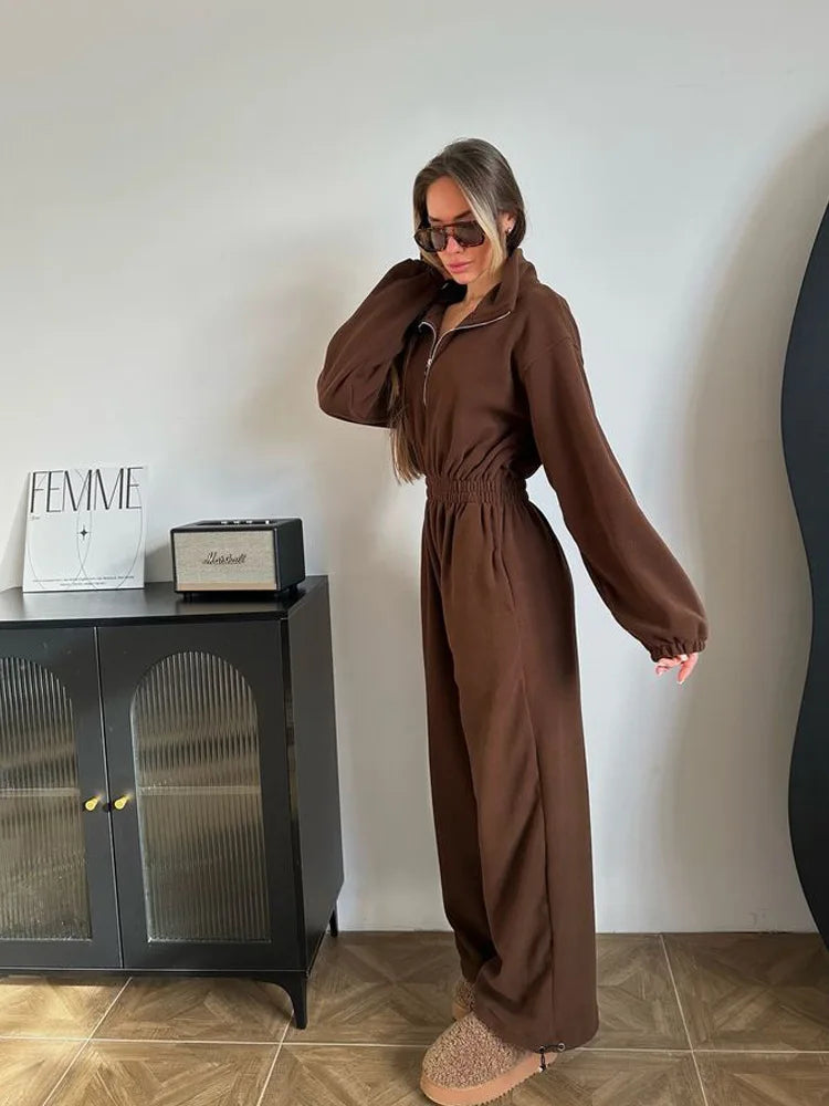 Maris | Elegant long-sleeved casual jumpsuit with elastic waist