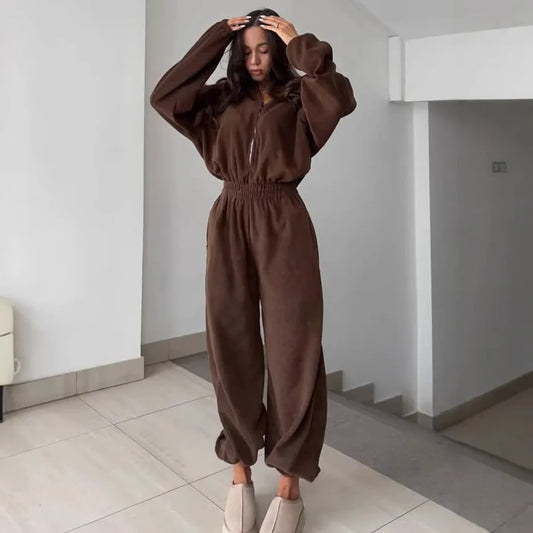 Maris | Elegant long-sleeved casual jumpsuit with elastic waist
